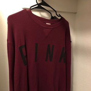 PINK long sleeve cropped t shirt